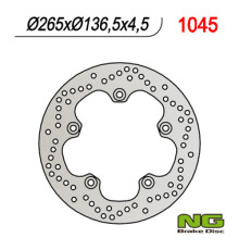 Ng задній гальмівний диск bmw f 650gs 800/ k1200/ r1200 (265x136x4.5) (5x10mm)