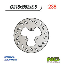 Ng задній гальмівний диск derbi 50/125, газ газ 125/450 (218x62x3.5) 3 отвори диам
