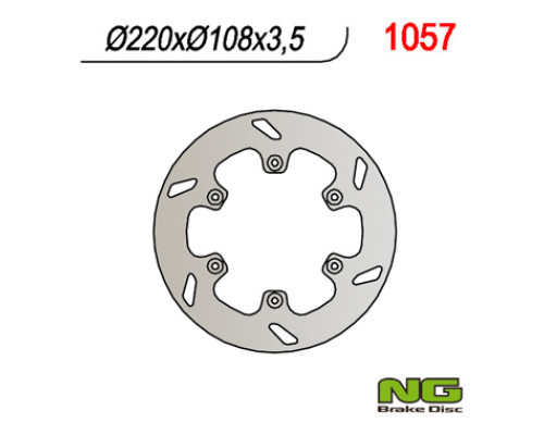 Ng задній гальмівний диск газ газ 125/250/300/450 '94-'20 (220x108x3.5) (6x6.5mm)