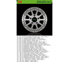 Гальмівний диск задній harley davidson 883/1200 (260x56,3x6) (5x10,5mm)