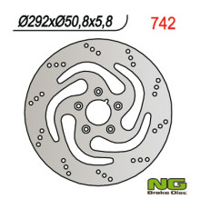 Ng гальмівний диск задній harley-davidson 883/1340 84-98 (292x50.8x5.8) (5x8.5mm)