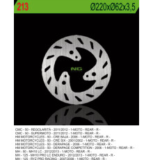 Ng гальмівний диск задній hm50 (cre50) 01-06 (220x62x3.5) (3x10.5mm)