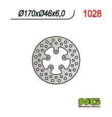 Ng гальмівний диск задній honda trx 420 0-11, trx650/680 06-21 (170x46x6)