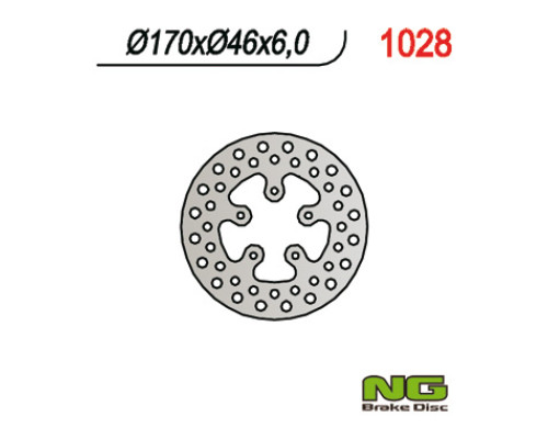 Ng гальмівний диск задній honda trx 420 0-11, trx650/680 06-21 (170x46x6)