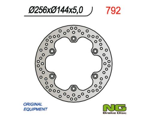 Ng гальмівний диск задній honda xl 1000v 03-11, cbr 1100xx 97-04, x11 00-03, vfr 750f 86-89 (256x144x5 мм) (6x10,5 мм)