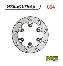 Ng задній гальмівний диск kawasaki klx 250/650,kx, klx 250r '93-'98, klx 650r '93-'03, klx 300 '93-'97 (230x100x4.5)