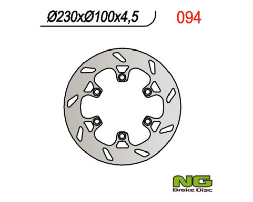 Ng задній гальмівний диск kawasaki klx 250/650,kx, klx 250r '93-'98, klx 650r '93-'03, klx 300 '93-'97 (230x100x4.5)