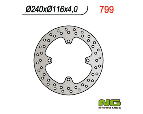 Ng задній гальмівний диск kawasaki kx 125/250 (03-08), kxf 250 (04-19), 450 (05-19), suzuki rmz 250 (04-06) (240x116x4) 4 отвори 10,5 мм