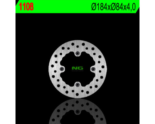 Ng гальмівний диск задній kawasaki kx 80 '84-'99 (184x84x4) (4x6,5mm)