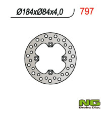 Ng гальмівний диск задній kawasaki kx 85 '01-'24 (184x84x4)