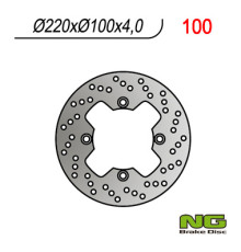 Ng задній гальмівний диск kawasaki zx 6r '98-'07, zx10r, er6f/n, kle 650versys 07-14 (220x100x4.0mm) (4x10.5mm)