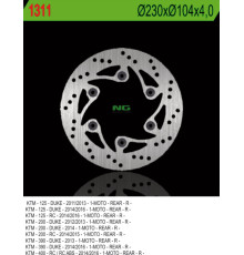 Ng гальмівний диск задній ktm duke 125/200/390 '11-'20, rc 200/390 '14-'20 (230x140x4) (6x10.5)