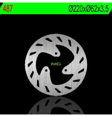 Ng гальмівний диск задній rieju 50 rs 3 12-18, 125 rs3 14-18, sherco 50/125 (220x62x3.5mm) (3x8.5mm)