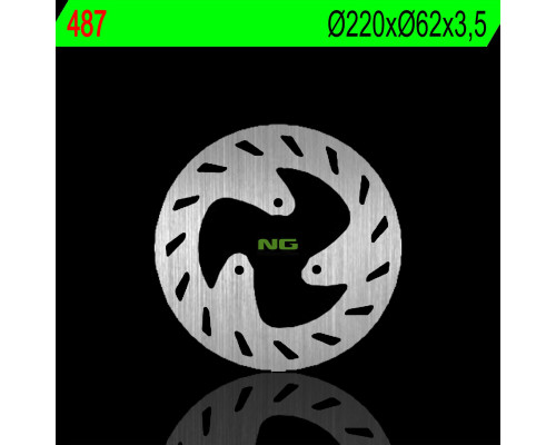 Ng гальмівний диск задній rieju 50 rs 3 12-18, 125 rs3 14-18, sherco 50/125 (220x62x3.5mm) (3x8.5mm)