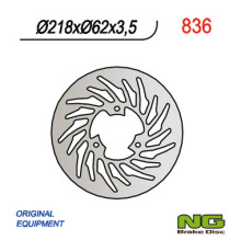 Ng задній гальмівний диск yamaha dt50r '03-'08, dt50sm '05-'011, dt50x, xt125 '05-'11, mbk 50x-limit '03-'05, malaguti 50 xsm '03'-10 (218x62x3.5)