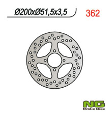 Гальмівний диск задній yamaha yfm 350/ yfz 450 03-04 (200x51x3.5) (4x8.5mm)