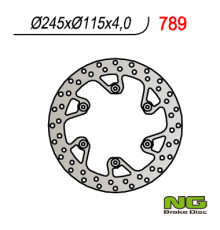Ng гальмівний диск задній yamaha yz 125/250 (02-18) yzf/wrf (02-18) suzuki rm 125/250 '88-'12 (245x115x4)(6x6,5mm)
