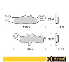 Тормозні колодки prox kh258 / kh349 kawasaki kx 80/85/100 '97-20, suzuki rm 85 '05-20 передні, kawasaki kfx 450r 08-14, kvf 650 brute force '05-13 передні праві