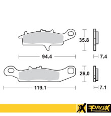 Тормозні колодки prox kh342 kawasaki kfx 450r 08-14, kvf 650 brute force '05-13 передні ліві