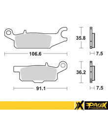 Тормозні колодки prox kh443 yamaha yfm 550 grizzly '11-14, yfm 700 grizzly '07-18 передні ліві