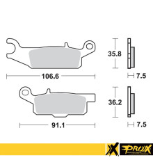 Гальмівні колодки prox kh444 yamaha yfm 550 grizzly '11-14, yfm 700 grizzly '07-18 перед права