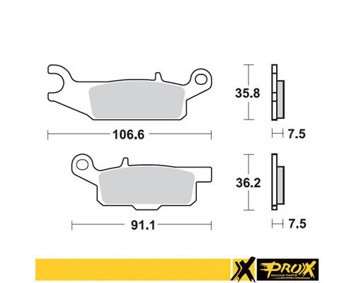 Гальмівні колодки prox kh444 yamaha yfm 550 grizzly '11-14, yfm 700 grizzly '07-18 перед права