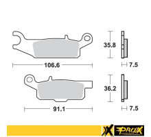 Гальмівні колодки prox kh444 yamaha yfm 550 grizzly '11-14, yfm 700 grizzly '07-18 перед права