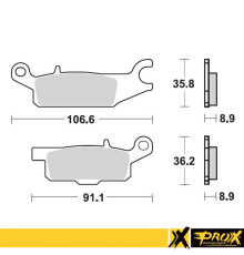 Тормозні колодки prox kh445 yamaha yfm 550 grizzly '11-14, yfm 700 grizzly '07-18 задні ліві