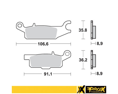 Тормозні колодки prox kh445 yamaha yfm 550 grizzly '11-14, yfm 700 grizzly '07-18 задні ліві