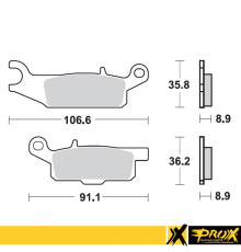 Гальмівні колодки prox kh446 yamaha yfm 550 grizzly '11-14, yfm 700 grizzly '07-18 задня права