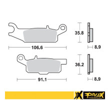 Гальмівні колодки prox kh446 yamaha yfm 550 grizzly '11-14, yfm 700 grizzly '07-18 задня права