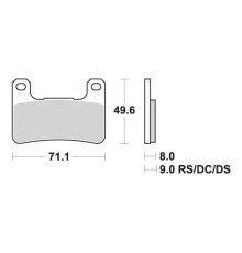 Гальмівні колодки sbs kh379 racing dual carbon колір чорний підходять: suzuki gsx-r 600/750/100/1300 передні