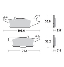 Sbs тормозні колодки kh443 позашляховик агломерація yamaha yfm 550 grizzly '09-'16, yfm 700 grizzly '07-'17, 09-'14 колір золото