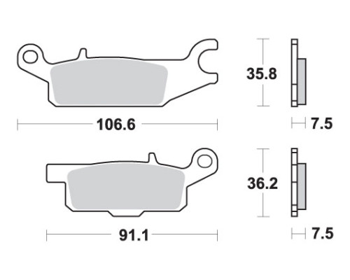 Sbs тормозні колодки kh443 позашляховик агломерація yamaha yfm 550 grizzly '09-'16, yfm 700 grizzly '07-'17, 09-'14 колір золото