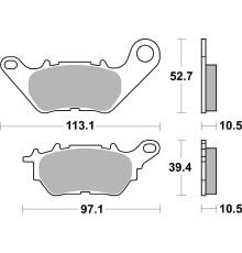 Гальмівні колодки sbs kh662 street standard ceramic підходять: yamaha yzf-r25 '15-'20, yzf-r3 '15-'20, mt-03 '16-'20, mt-25 '16-'20 задні