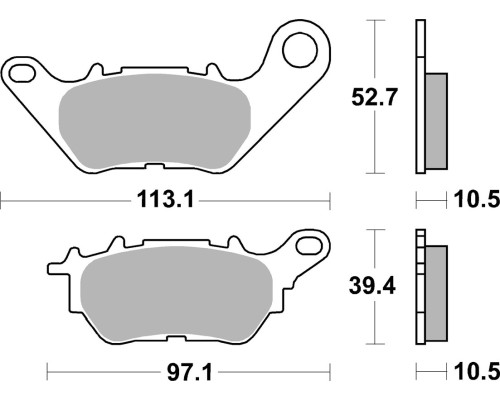 Гальмівні колодки sbs kh662 street standard ceramic підходять: yamaha yzf-r25 '15-'20, yzf-r3 '15-'20, mt-03 '16-'20, mt-25 '16-'20 задні