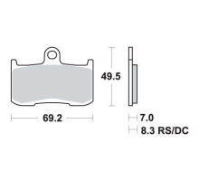 Sbs akcija гальмівні колодки kh347 racing dual carbon color black підходять: kawasaki z800/100, zx-9r, indian 1800, triumph 675/1050, winner 1364/1