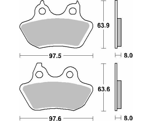 Гальмівні колодки kh434 street performance (excel) sinter gold color підходить: harley davidson heritage/softail/night train rear