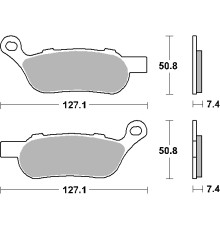 Гальмівні колодки sbs акційні kh458 street performance (excel) sinter gold color підходить: harley davidson road king / fat boy / softail / fat bob rear