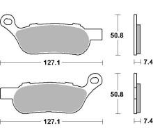 Гальмівні колодки sbs акційні kh458 street performance (excel) sinter gold color підходить: harley davidson road king / fat boy / softail / fat bob rear