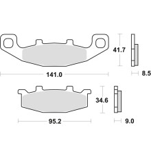 Гальмівні колодки trw lucas kh129 organic kawasaki zl 600 95-97, zzr 600 / 1100 90-92, zr 750 91-99, gpz 900 90-94, gtr 1000 94-01, zr 1100 92-95, zx 11 93-01, suzuki gs 500 89-95, dr / vx 800 90-96, gsx 1100 g 91-95, передній/задній