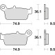Тормозні колодки trw lucas kh131 sinter offroad (performance) honda crf 230 08-10, xr 250 88-97, xr 600 91-99, yamaha wr 125 98-07, задні (акція)