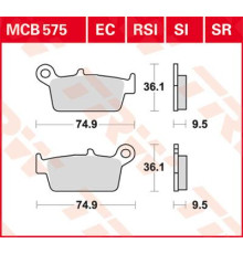 Тормозні колодки trw lucas kh131 sinter offroad honda crf 230 08-10, xr 250 88-97, xr 600 91-99, yamaha wr 125 98-07, задні