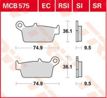 Тормозні колодки trw lucas kh131 sinter offroad honda crf 230 08-10, xr 250 88-97, xr 600 91-99, yamaha wr 125 98-07, задні