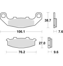 Тормозні колодки trw lucas kh141 sinter street kawasaki gpz 500 94-04, zr 550 91-95, suzuki rgv 250 91-92, gsx 1100g 94-95, перед/зад (акція)