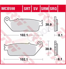 Тормозні колодки trw lucas kh142 sinter racing (performance) bmw c-evolution 14-, c 650 11-, suzuki burgman 650 04- передні
