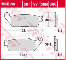 Тормозні колодки trw lucas kh142 sinter racing (performance) bmw c-evolution 14-, c 650 11-, suzuki burgman 650 04- передні