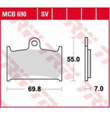 Тормозні колодки trw lucas kh145 kh236 organic suzuki gsf 1200 96-00, rf 900 94-97 передні
