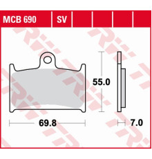 Тормозні колодки trw lucas kh145 kh236 organic suzuki gsf 1200 96-00, rf 900 94-97 перед (акція)