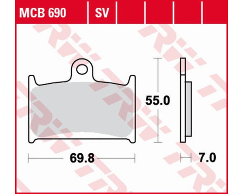 Тормозні колодки trw lucas kh145 kh236 organic suzuki gsf 1200 96-00, rf 900 94-97 перед (акція)